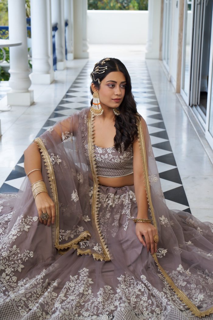 Light Dusty Brown Lehenga - Image 3