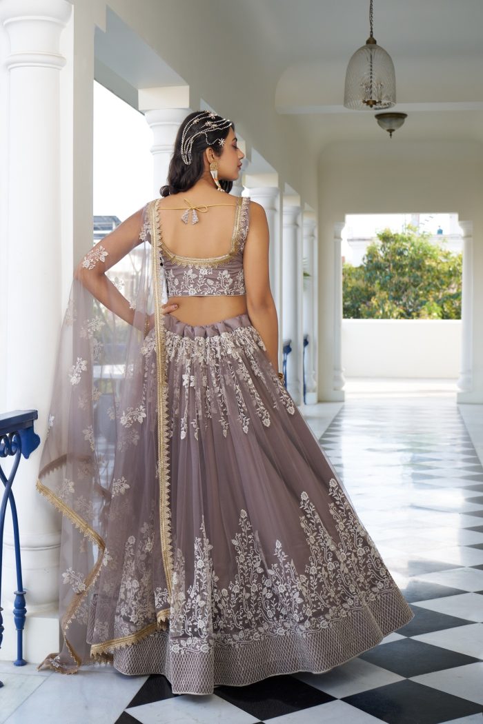 Light Dusty Brown Lehenga - Image 5