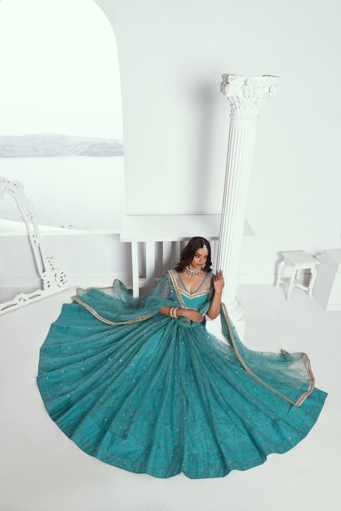 Rama Green Lehenga Choli - Image 3