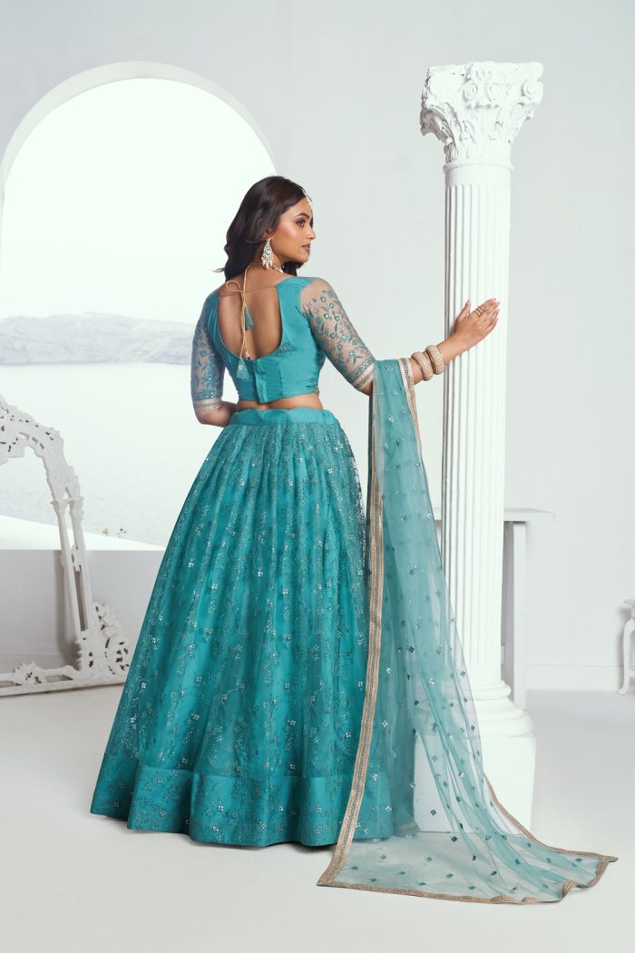 Rama Green Lehenga Choli - Image 4