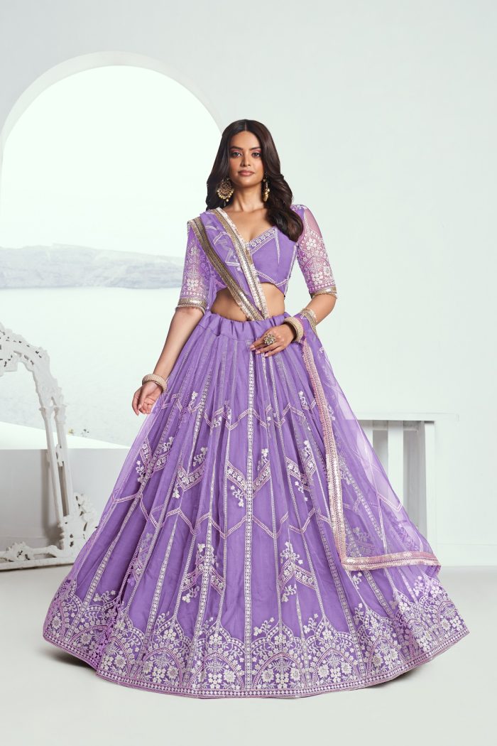 Pink Butterfly Net Lehenga Choli - Image 9