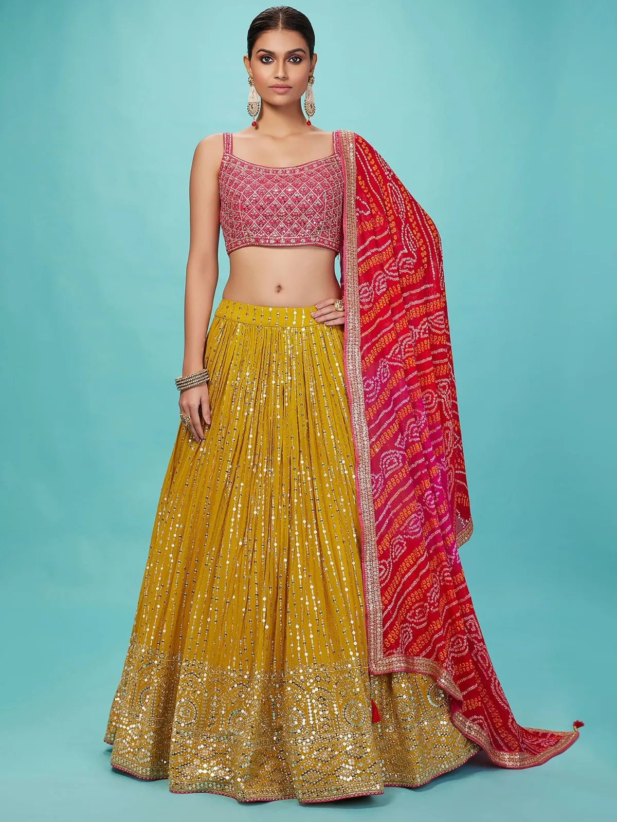 Heavy-Georgette-Lehenga-Choli-Sequins-Zari-Embroidery-Work