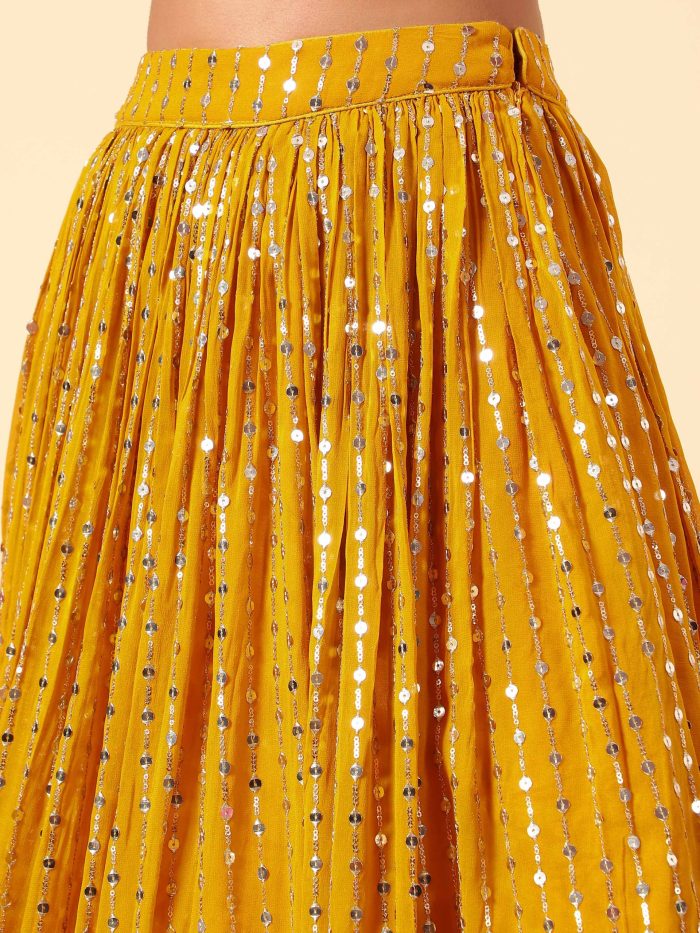 Heavy Georgette Lehenga Choli Sequins Zari Embroidery Work