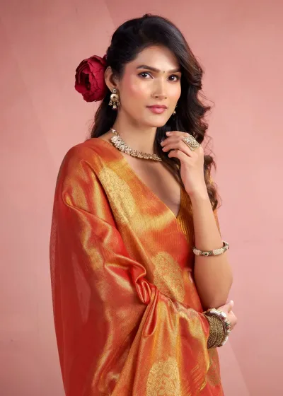 Elegance Saree MINI SILK Fabric - TISSUE FANCY WEAVING SAREE, Silk saree, Party wear, Fancy saree, Tissue silk- sarees-taneira sarees