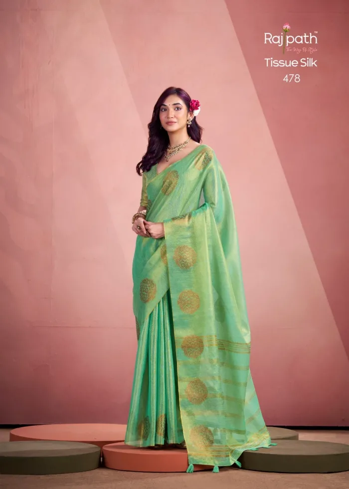 Elegance Saree MINI SILK Fabric - TISSUE FANCY WEAVING SAREE, Silk saree, Party wear, Fancy saree, Tissue silk- sarees-taneira sarees