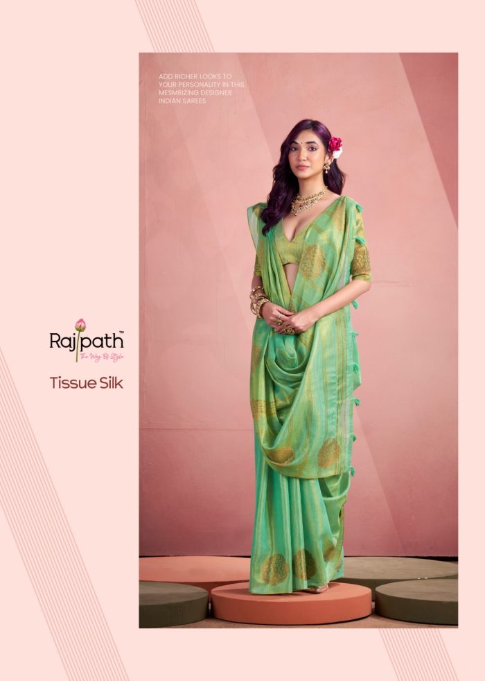 Elegance Saree MINI SILK Fabric - TISSUE FANCY WEAVING SAREE, Silk saree, Party wear, Fancy saree, Tissue silk- sarees-taneira sarees