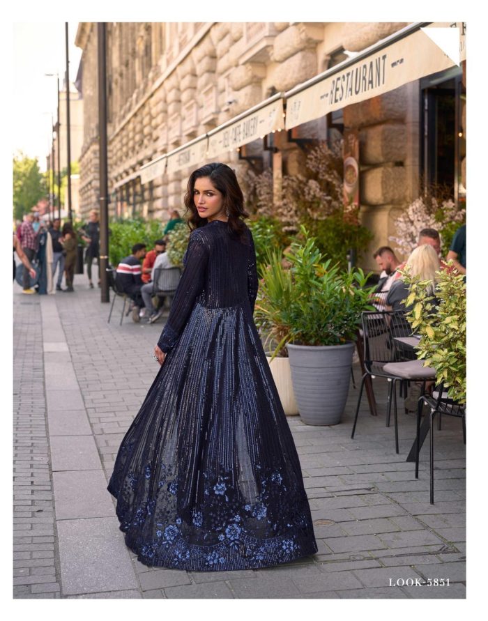 designer rubal georgette suit, party wear georgette suit, wedding wear suit for women, embroidered georgette suit, sequin georgette suit, festive suit collection.