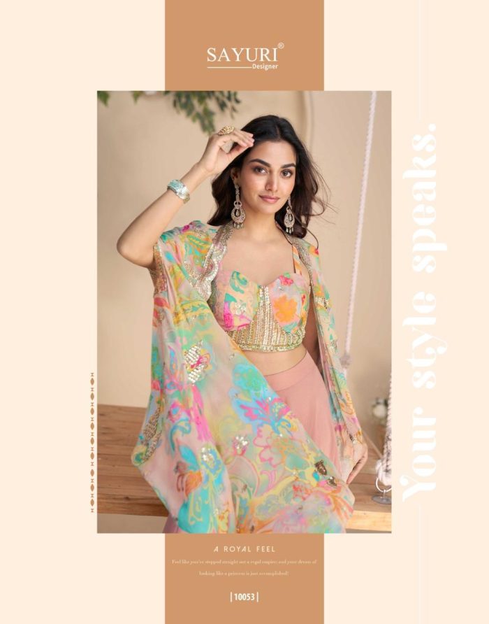 Embroidered Shrug with Hand-Embellished Blouse & Palazzo