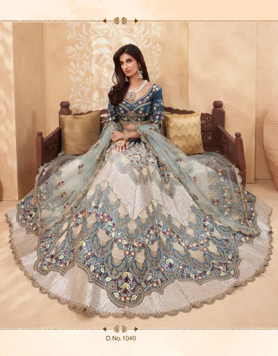 Luxury Heavy Silk Lehenga with Embroidered Blouse & Net Dupatta. heavy silk lehenga, designer Alizeh lehenga, wedding lehenga for women, embroidered silk lehenga choli, net dupatta lehenga, bridal wear lehenga online.