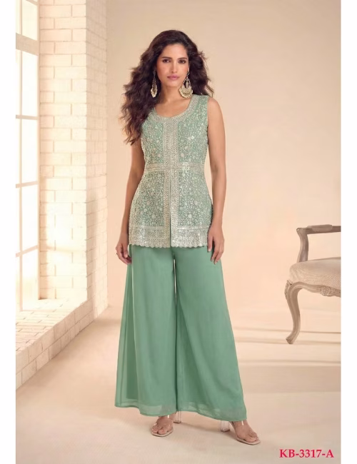Heavy Georgette Sequence Lakhnavi Embroidery Work Sharara Suit